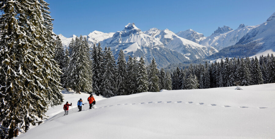 Jochpass Winter Region Schneeschuhlaufen Gerschni Trail Hero